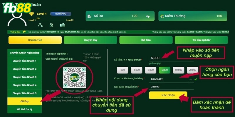 Nạp tiền bằng QR Code